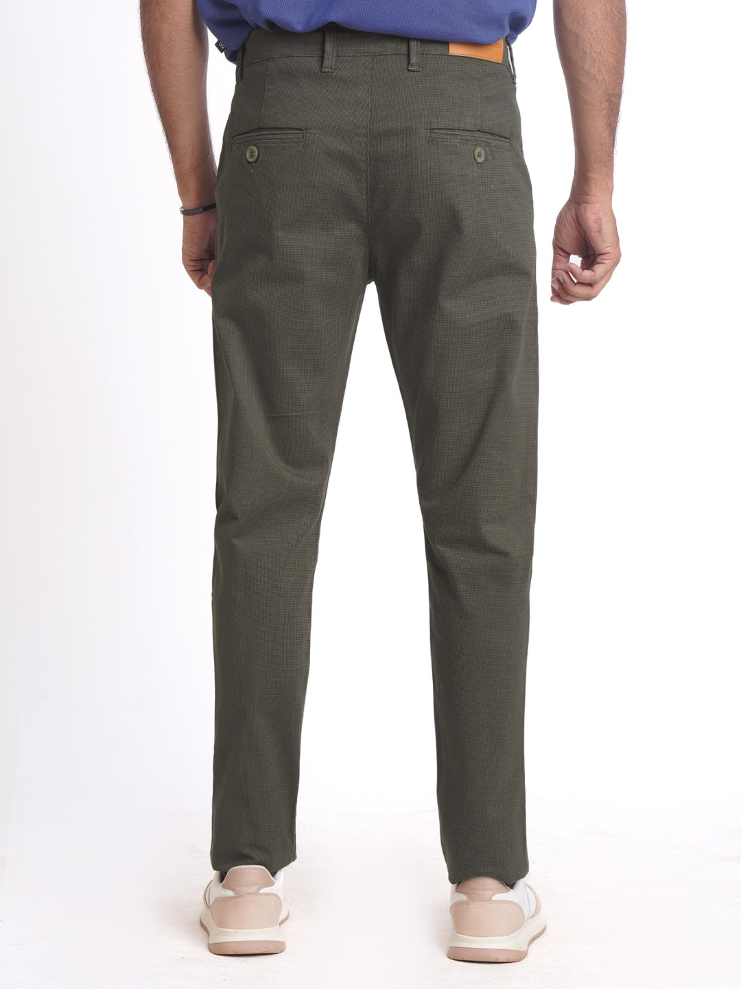 Dark Olive Self Cotton Chino Pant-38