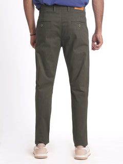 Dark Olive Self Cotton Chino Pant-38