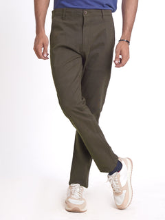 Dark Brown Self Cotton Chino Pant-38