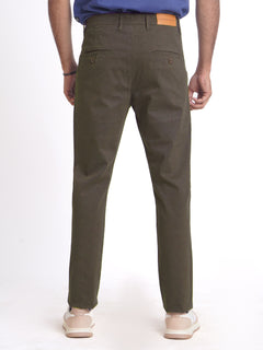 Dark Brown Self Cotton Chino Pant-38