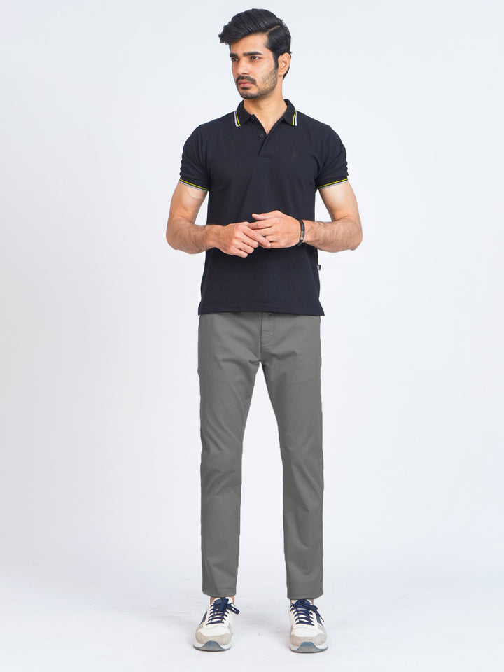 Charcoal Grey Self Cotton Chino Pant-41