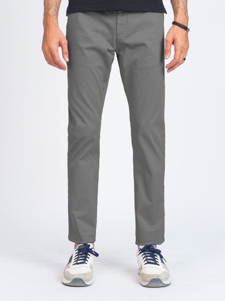 Charcoal Grey Self Cotton Chino Pant-41