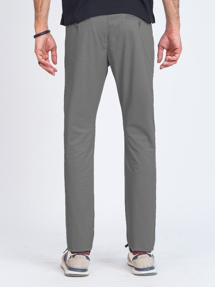 Charcoal Grey Self Cotton Chino Pant-41