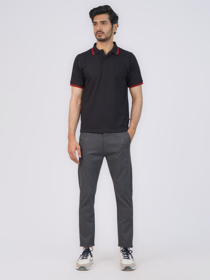 Charcoal Self Cotton Chino Pant-43