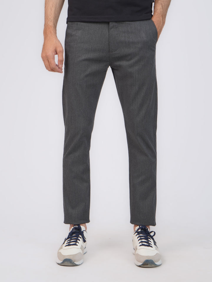 Charcoal Self Cotton Chino Pant-43