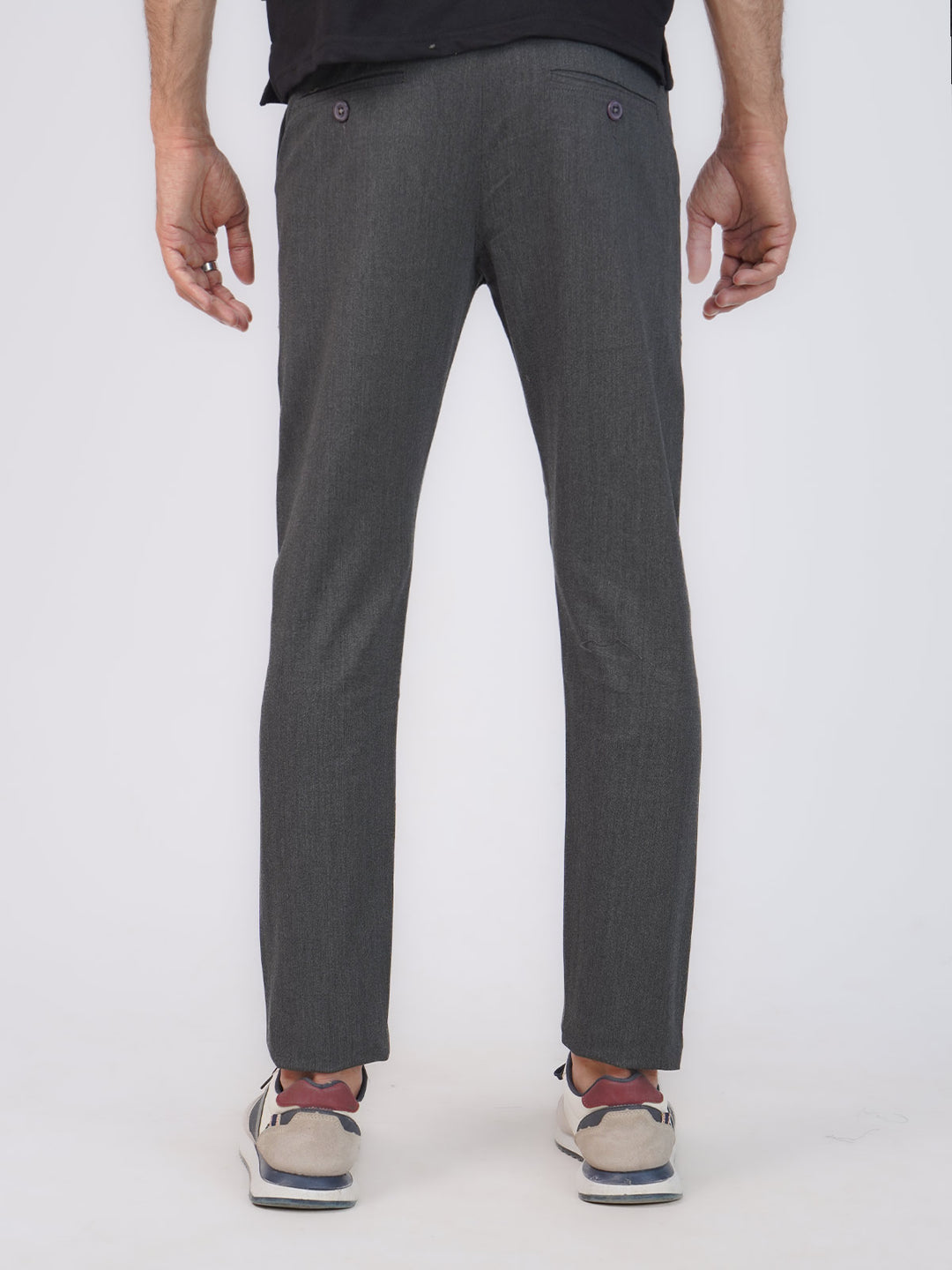 Charcoal Self Cotton Chino Pant-43