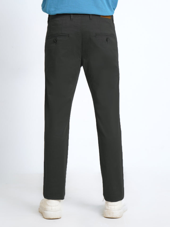 Charcoal Grey Plain Cotton Chino Pant-38