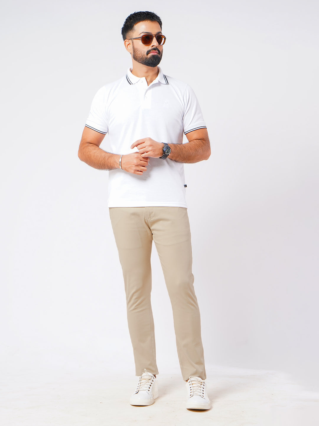 Cream Plain Cotton Chino Pant-49