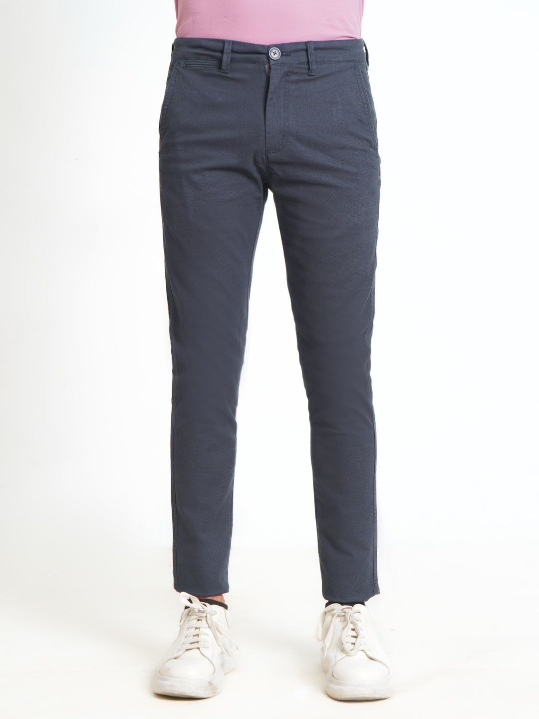 Navy Blue Self Cotton Chino Pant-31