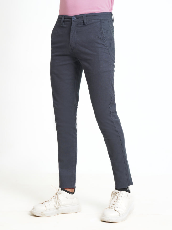 Navy Blue Self Cotton Chino Pant-31