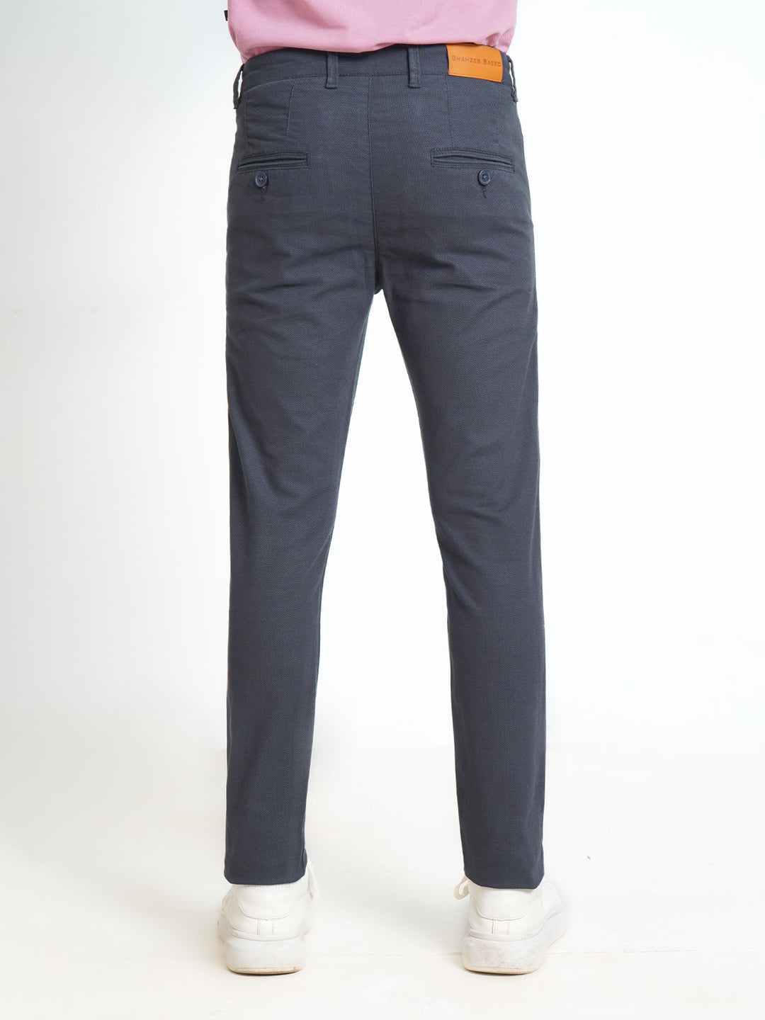 Navy Blue Self Cotton Chino Pant-31