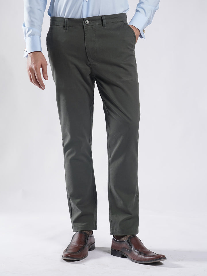 Dark Green Plain Cotton Chino Pant-51