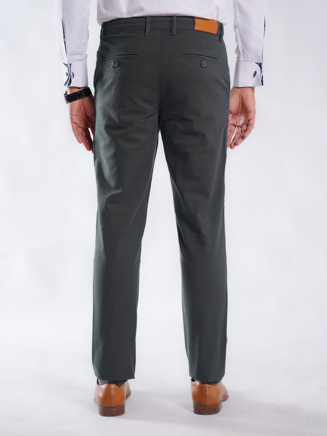 Dark Green Plain Cotton Chino Pant-51