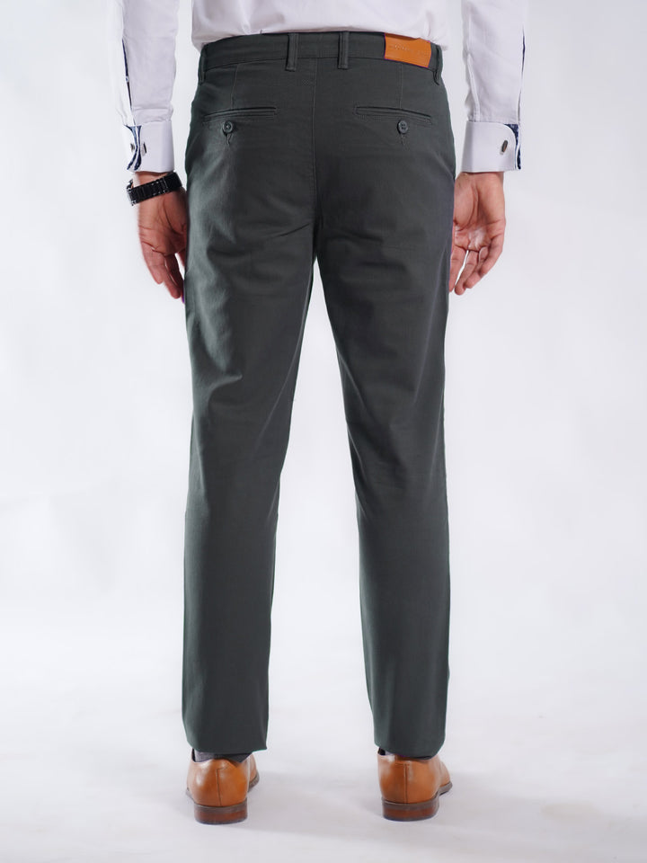 Dark Green Plain Cotton Chino Pant-51