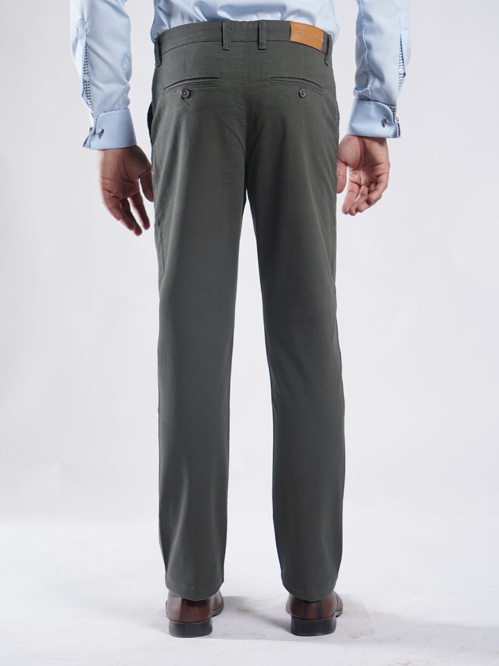 Dark Green Plain Cotton Chino Pant-51