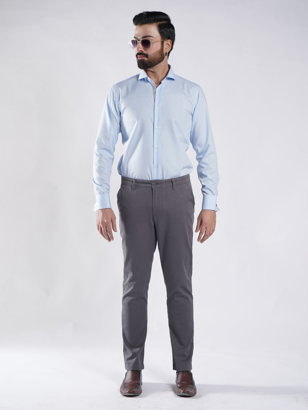 Dark Grey Plain Cotton Chino Pant-51