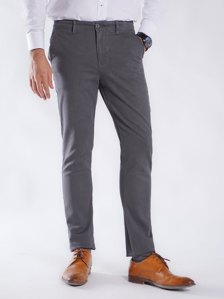 Dark Grey Plain Cotton Chino Pant-51