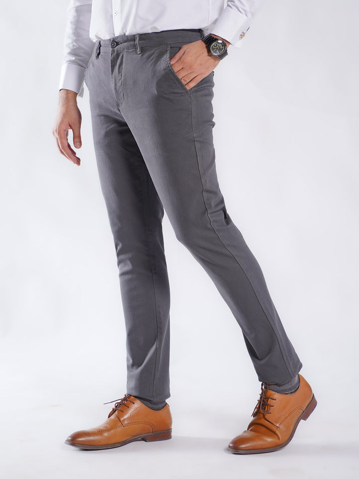 Dark Grey Plain Cotton Chino Pant-51