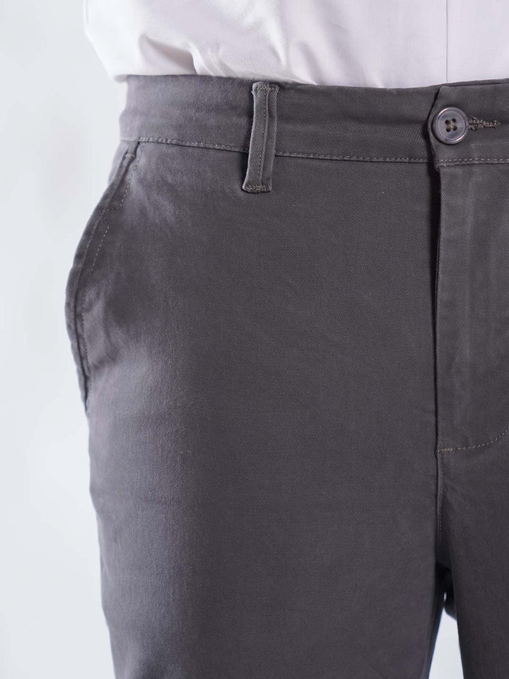 Dark Grey Plain Cotton Chino Pant-51