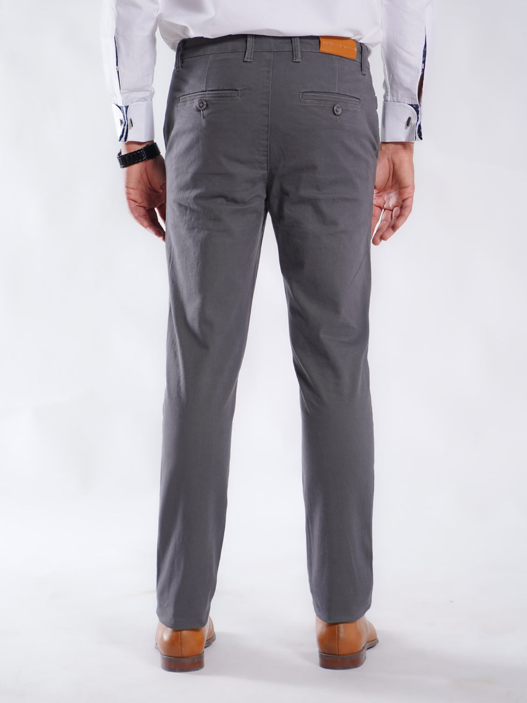 Dark Grey Plain Cotton Chino Pant-51