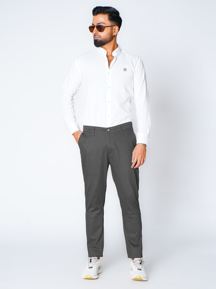 Dark Grey Plain Premium Cotton Chino Pant-52