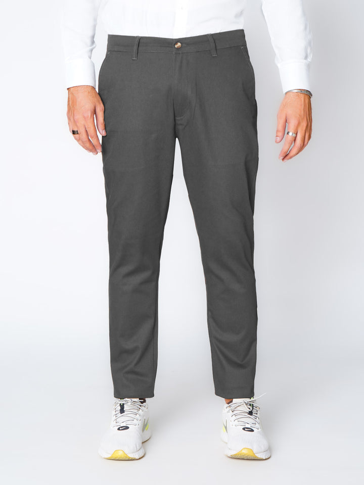 Dark Grey Plain Premium Cotton Chino Pant-52