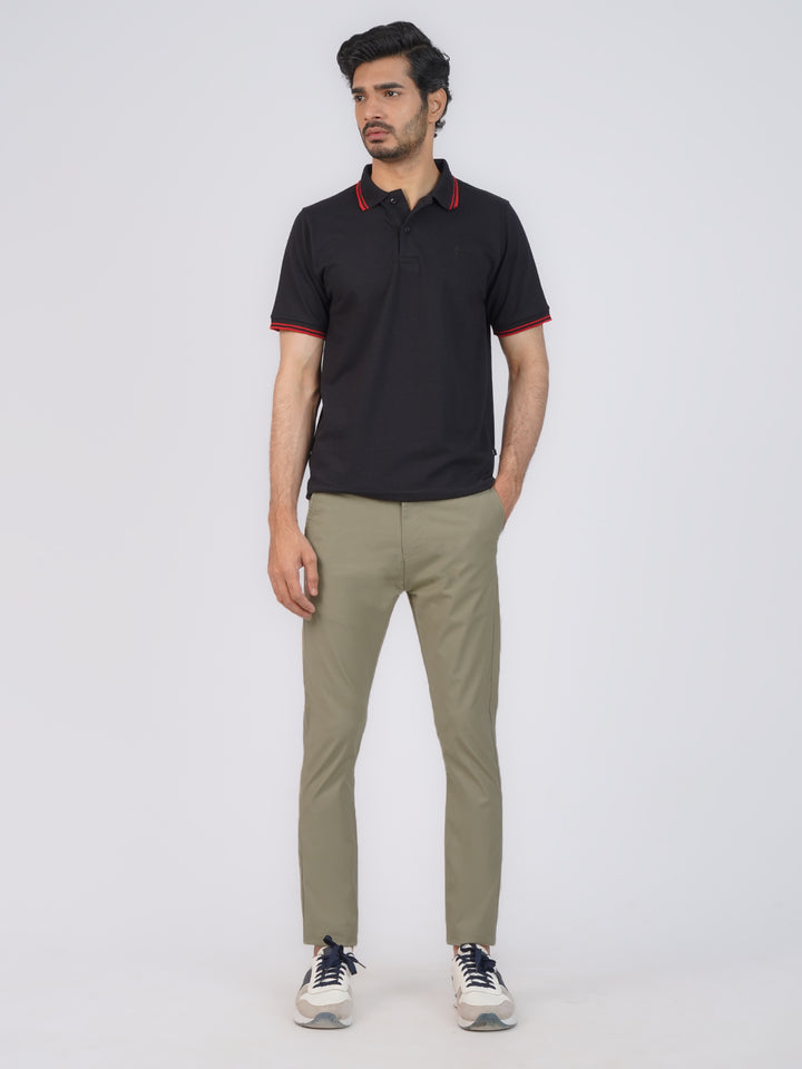 Dark Khaki Plain Cotton Chino Pant-42