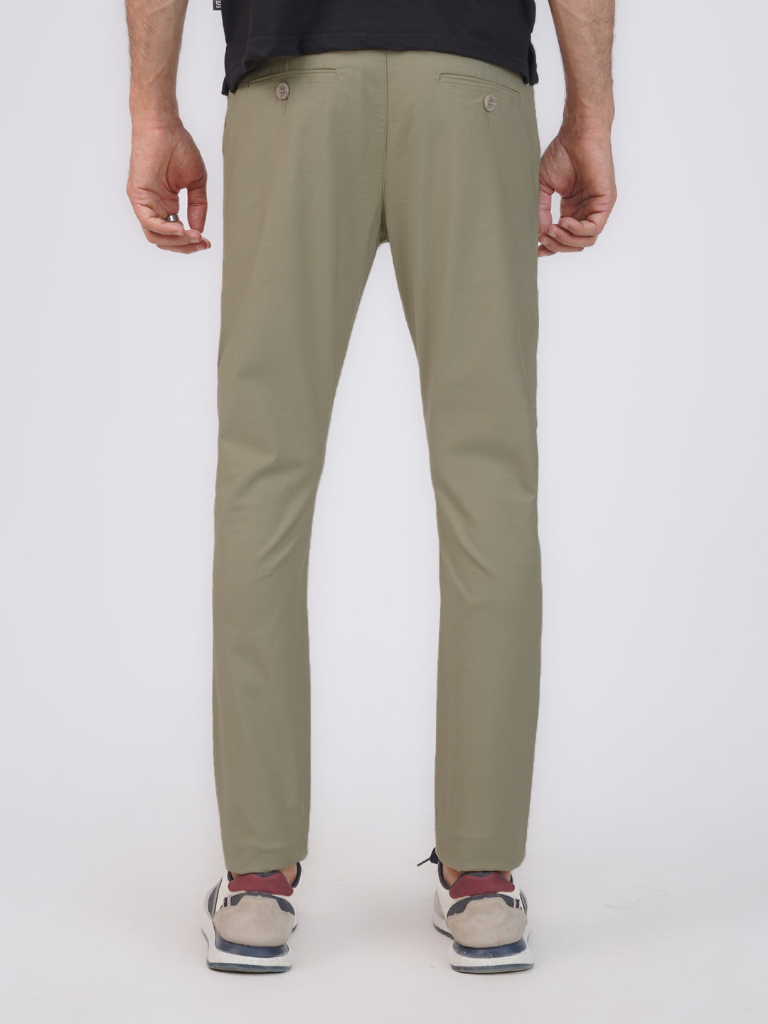 Dark Khaki Plain Cotton Chino Pant-42