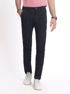 Navy Blue Self Cotton Chino Pant-38