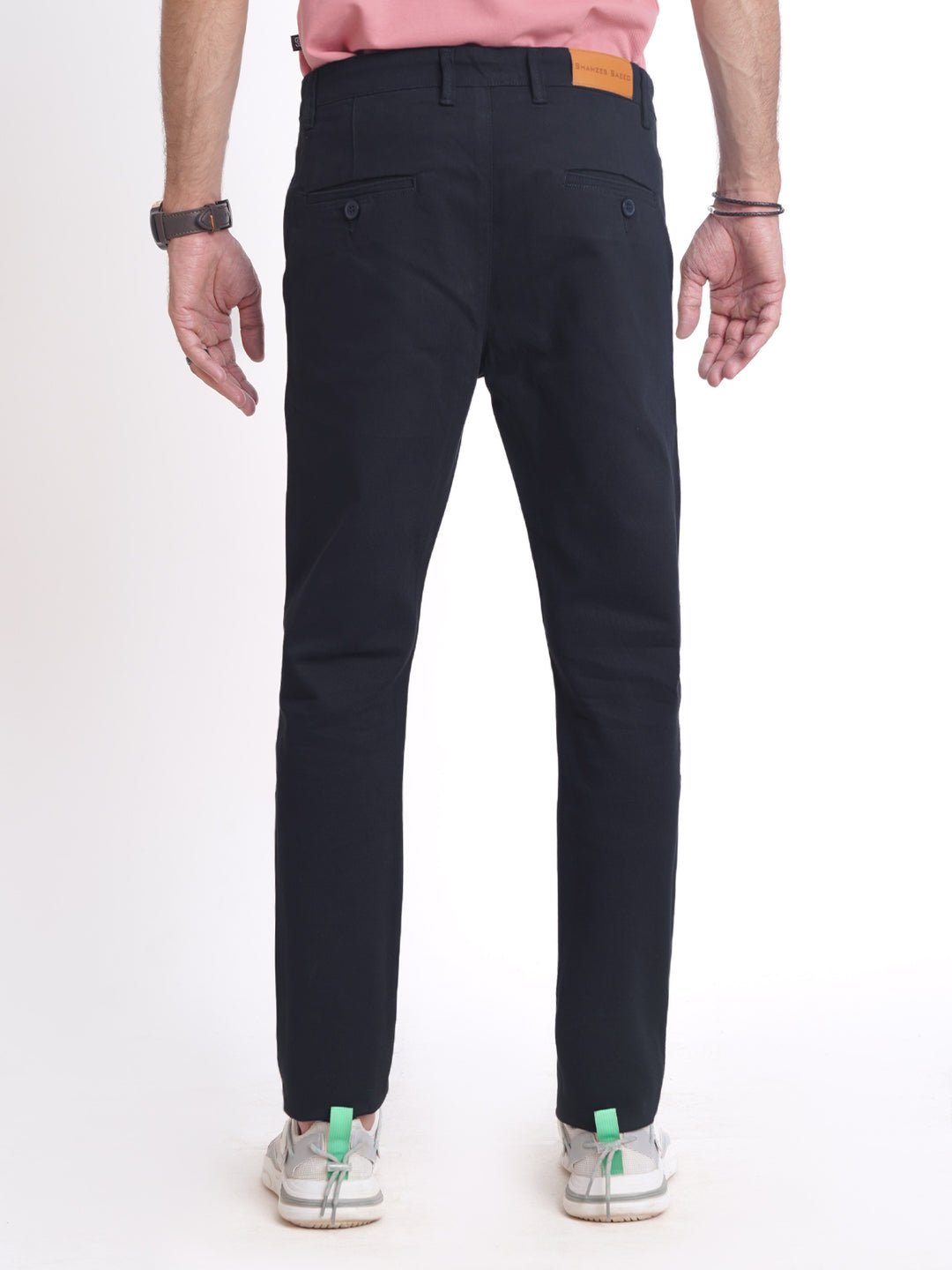 Navy Blue Self Cotton Chino Pant-38