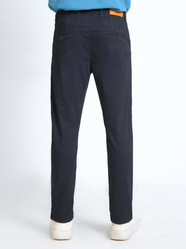 Dark Blue Plain Cotton Chino Pant-38