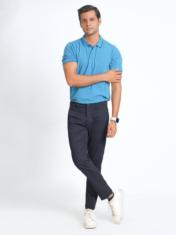 Dark Blue Plain Cotton Chino Pant-38