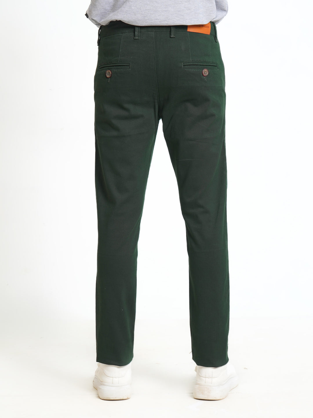 Dark Green Plain Cotton Chino Pant-31