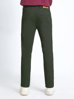 Dark Green Plain Cotton Chino Pant-38