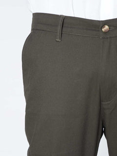 Dark Green Self Premium Cotton Chino Pant-50