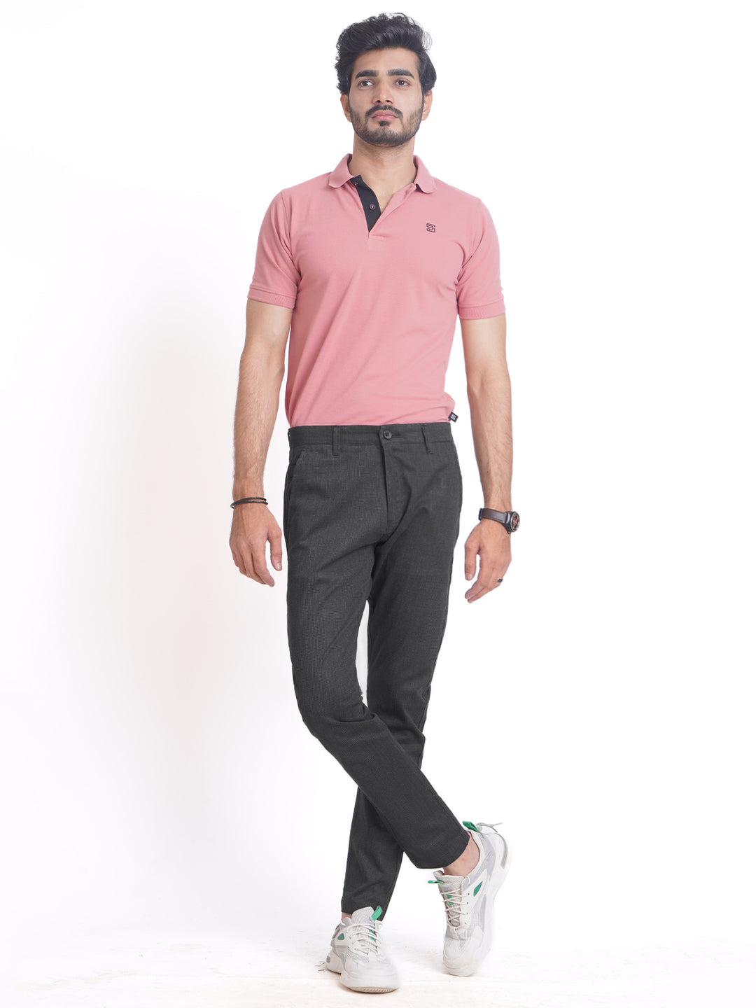 Dark Grey Self Cotton Chino Pant-38