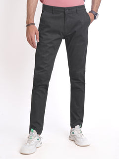 Dark Grey Self Cotton Chino Pant-38