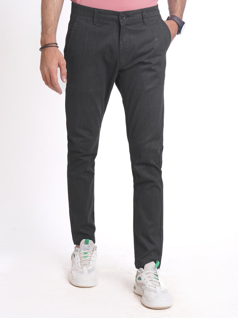 Dark Grey Self Cotton Chino Pant-38