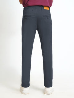 Dark Teal Blue Plain Cotton Chino Pant-31