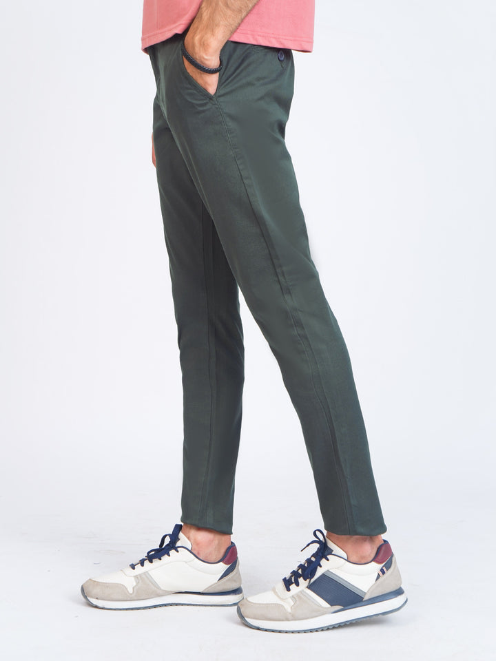 Dark Green Self Cotton Chino Pant-39