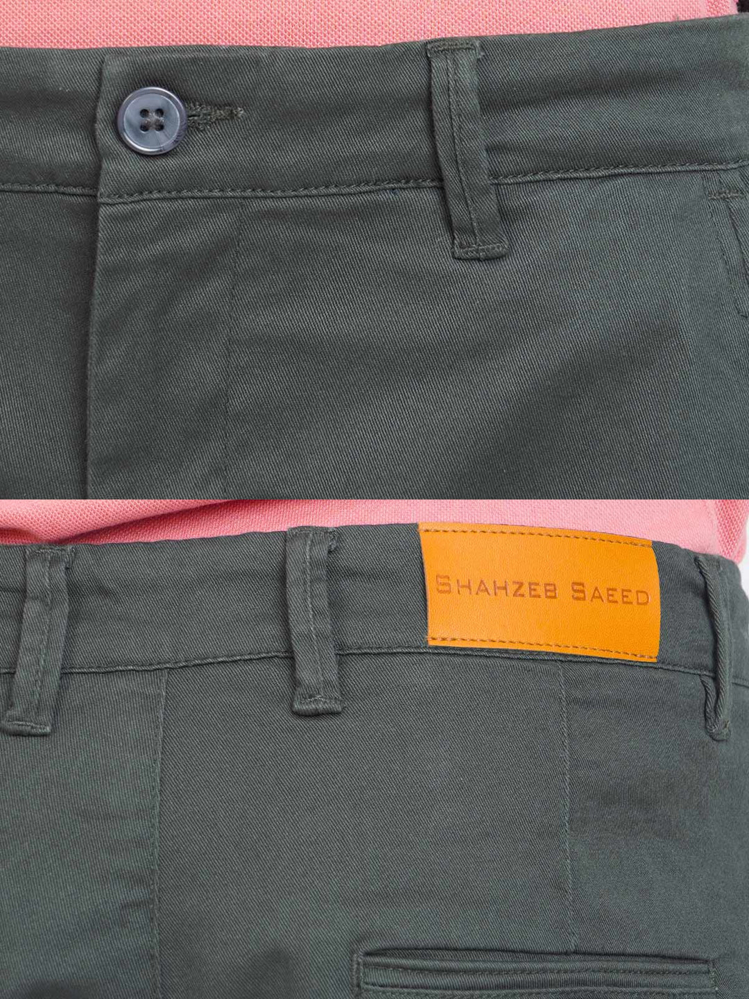 Dark Green Self Cotton Chino Pant-39