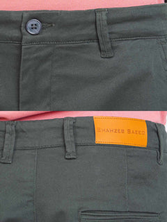 Dark Green Self Cotton Chino Pant-39