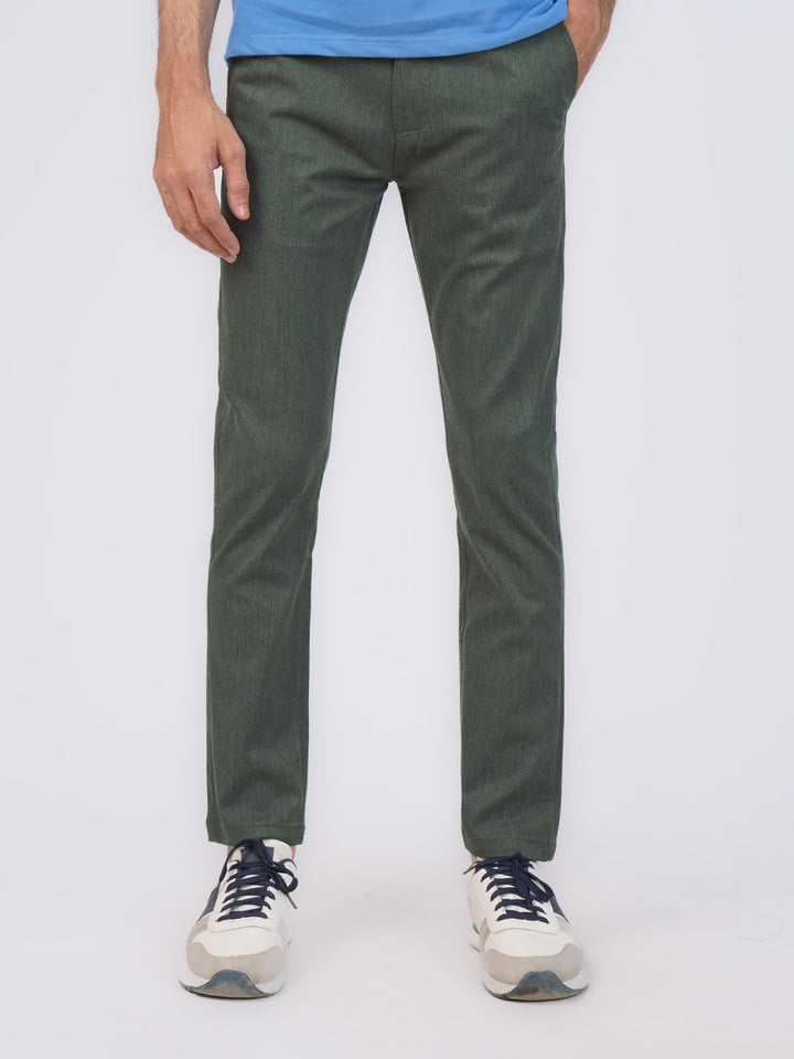 Green Self Cotton Chino Pant-43