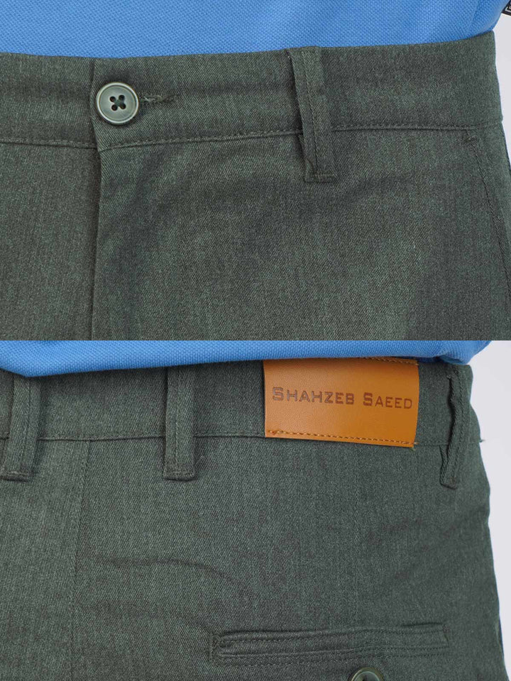 Green Self Cotton Chino Pant-43