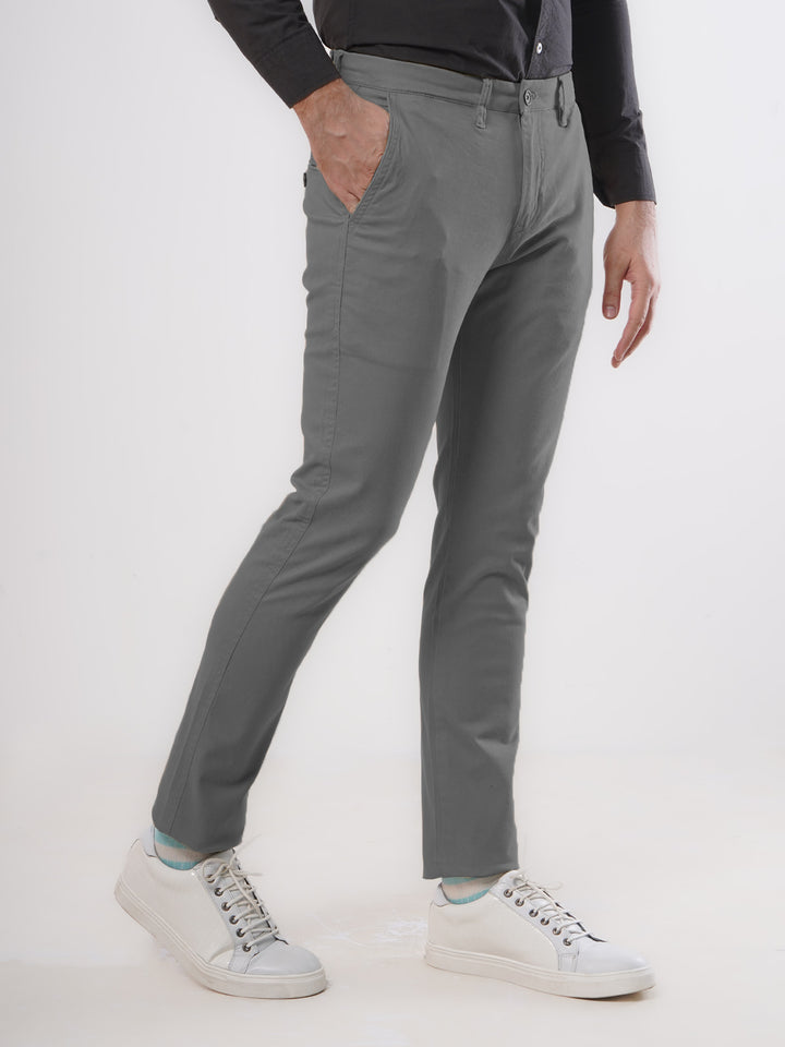 Grey Plain Cotton Chino Pant-38