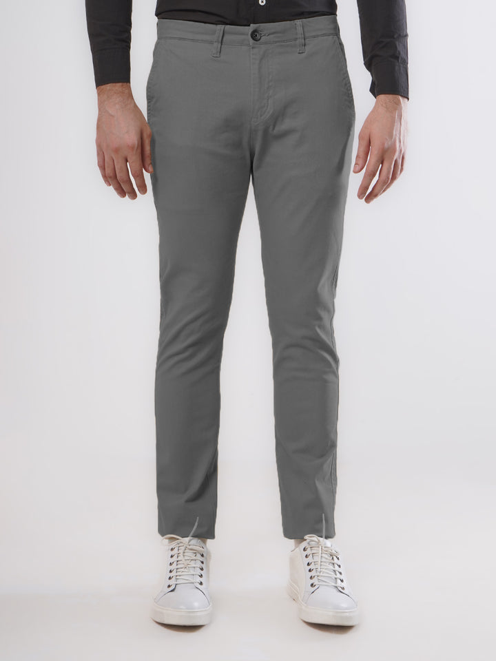 Grey Plain Cotton Chino Pant-38