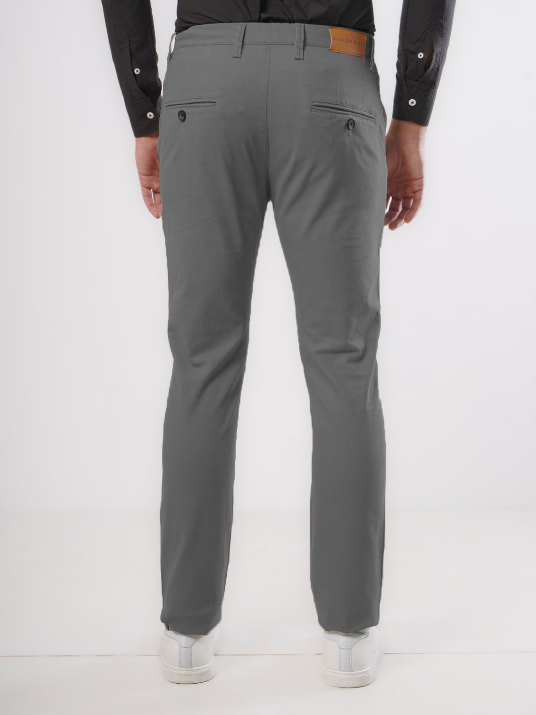 Grey Plain Cotton Chino Pant-38