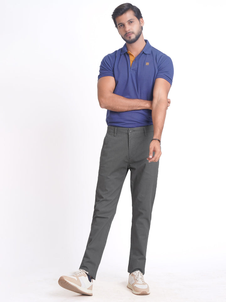 Grey Self Cotton Chino Pant-38