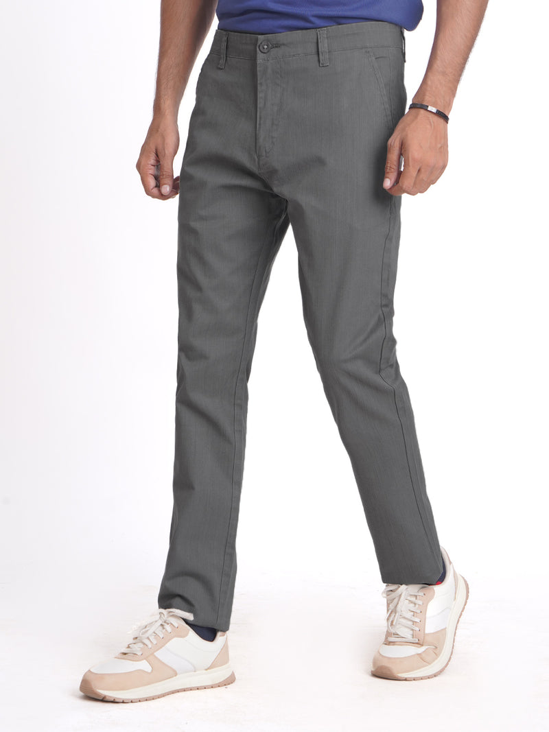 Grey Self Cotton Chino Pant-38