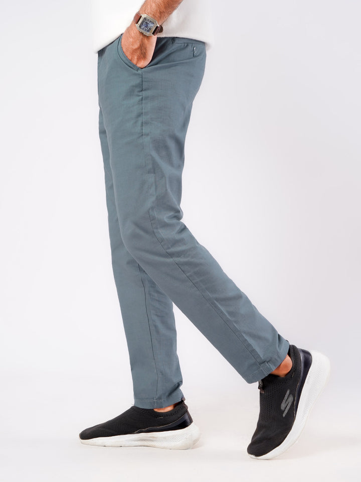 Greyish Blue Self Imported Cotton Chino Pant-44